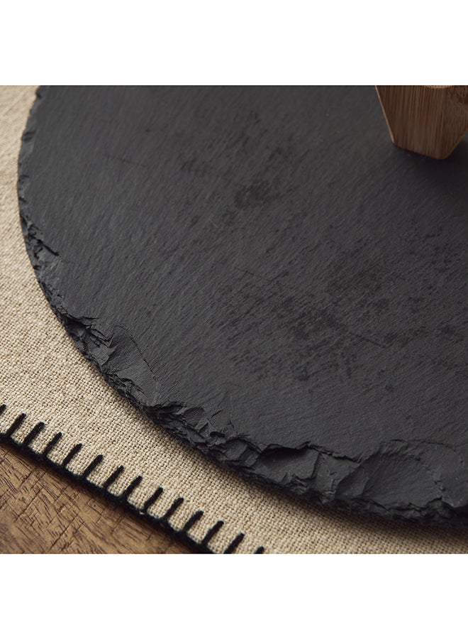 Home Box Eden Round Slate Cake Stand with Bamboo Handle - Image 4